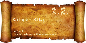 Kalaper Rita névjegykártya