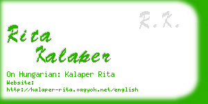 rita kalaper business card